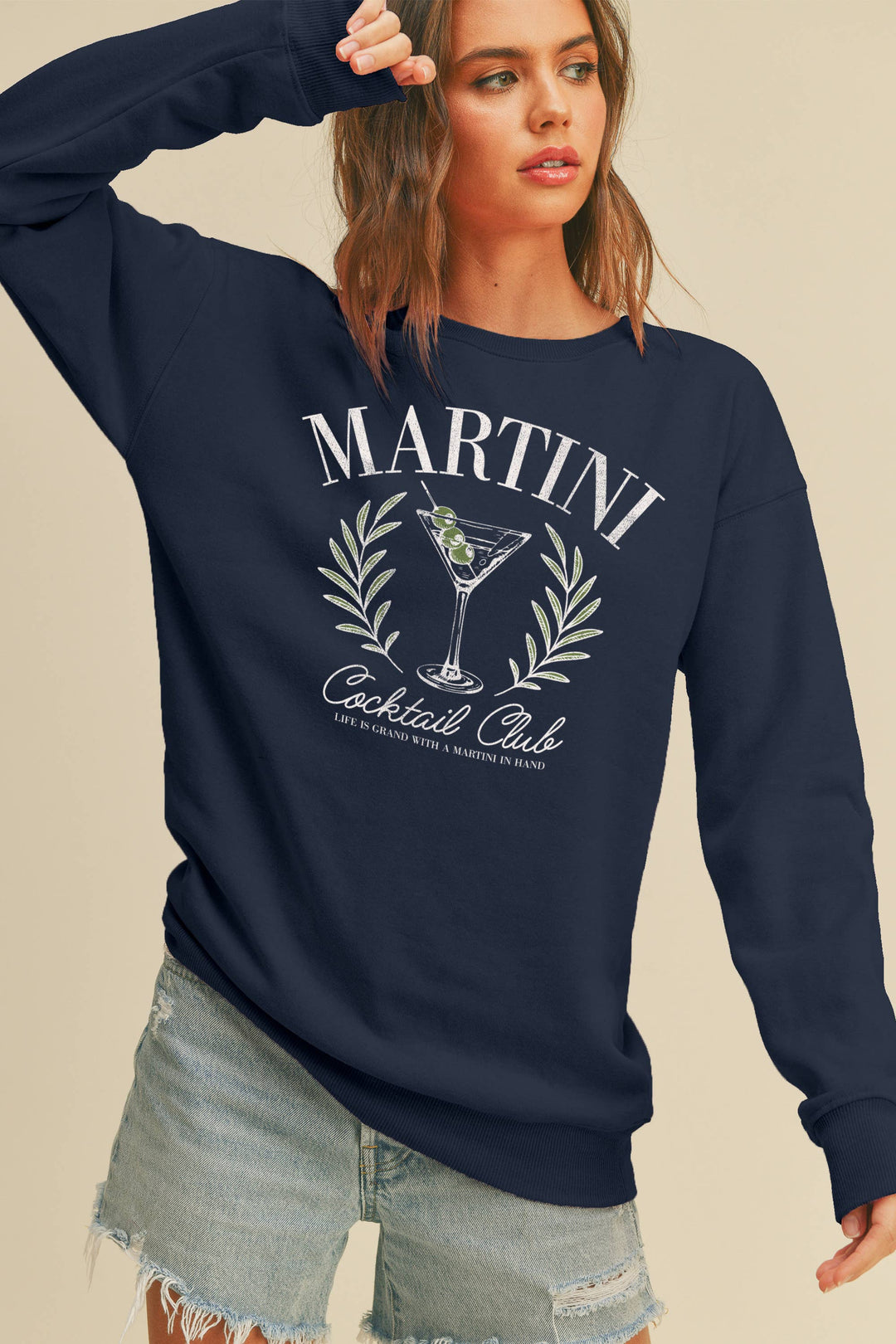 Martini Cocktail Club Sweatshirt Navy