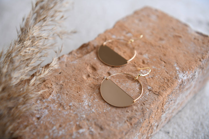 Gold Plated Half Moon Hoops