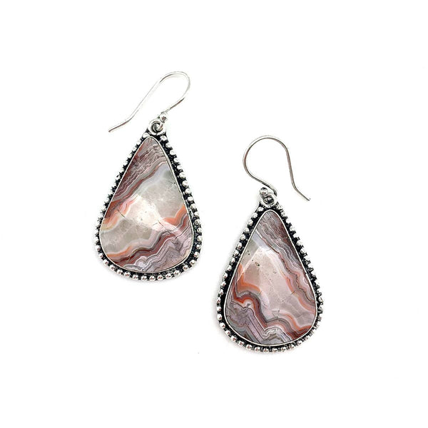 Kashi Semiprecious Earrings - Crazy Lace Agate