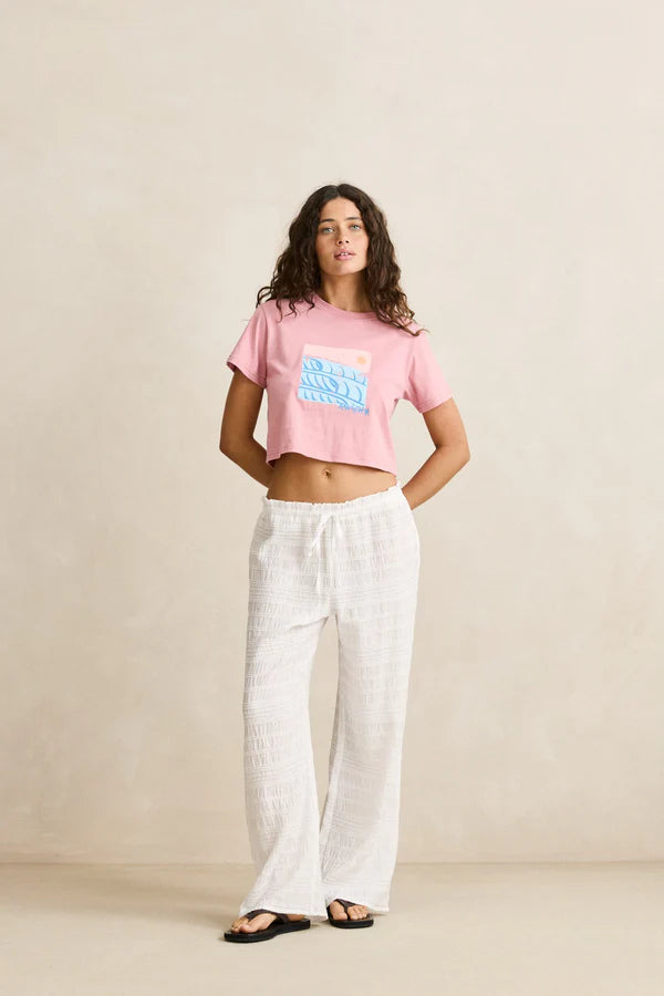Rhythm Ocean Crop Crew Tee - Pink 3