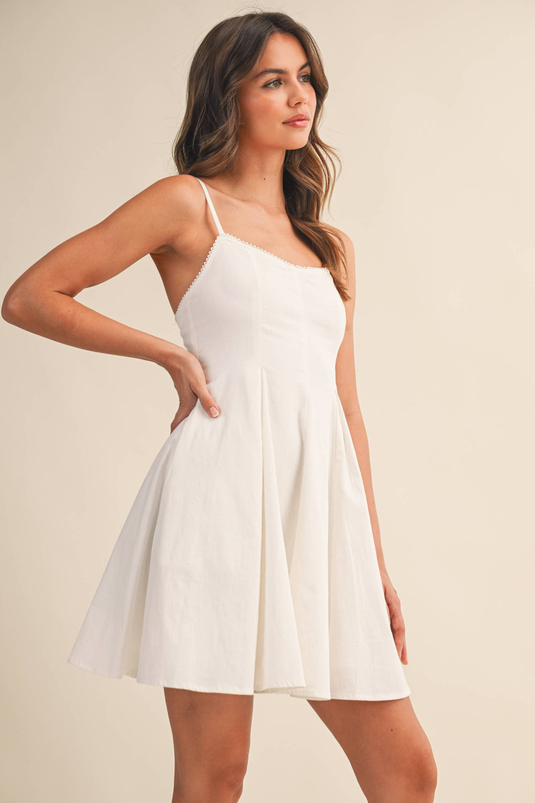 Klesis -  Picot Lace Mini Dress White 3