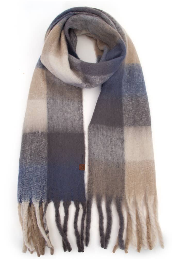 C.C Multi Color Block Plaid Scarf