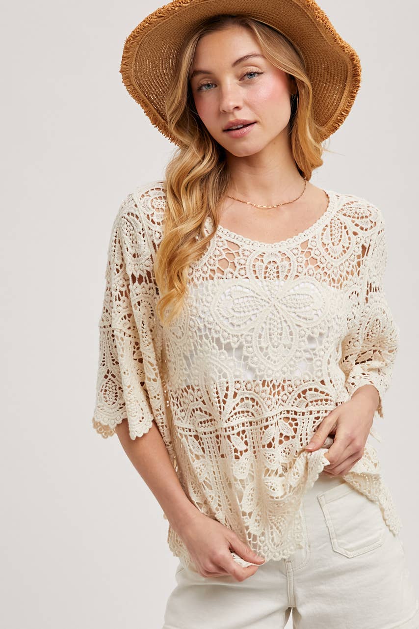 Bluivy Crochet Lace Top - Ivory