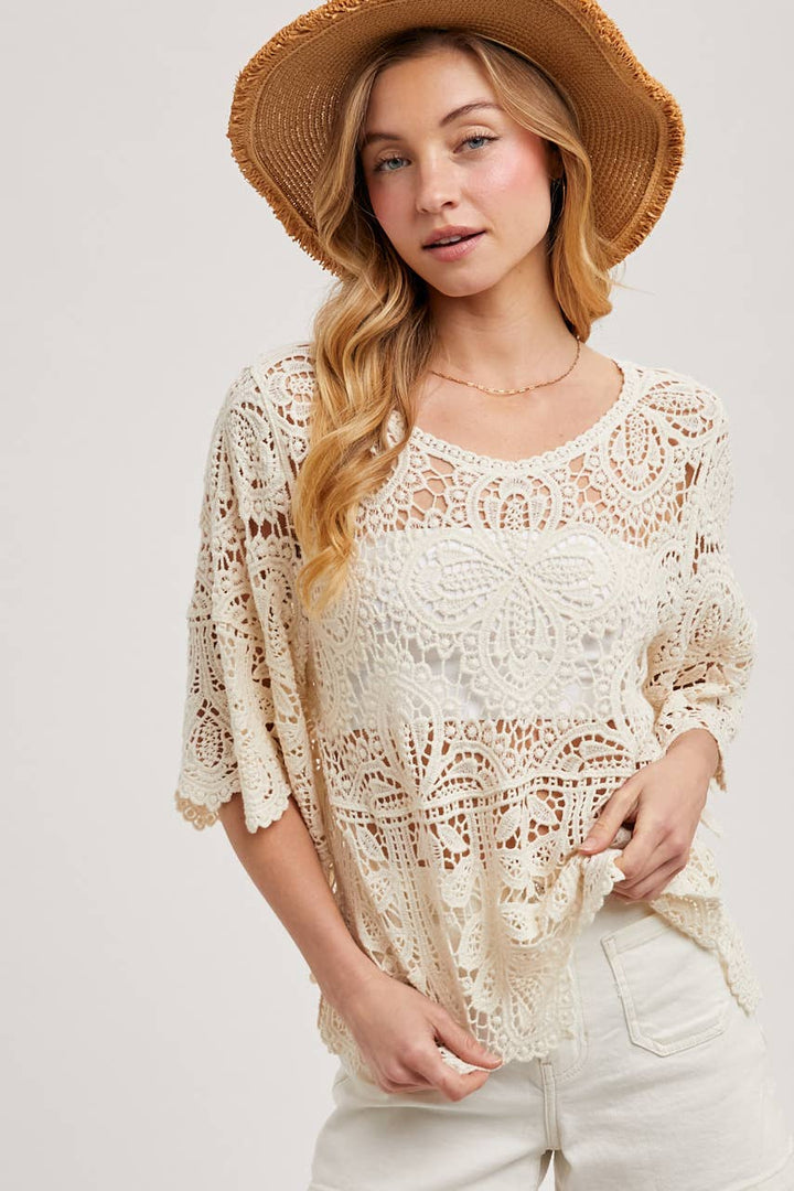 Bluivy Crochet Lace Top - Ivory