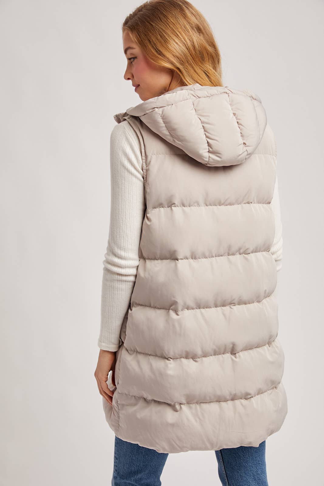 Bluivy - Hooded Longline Puffer Vest