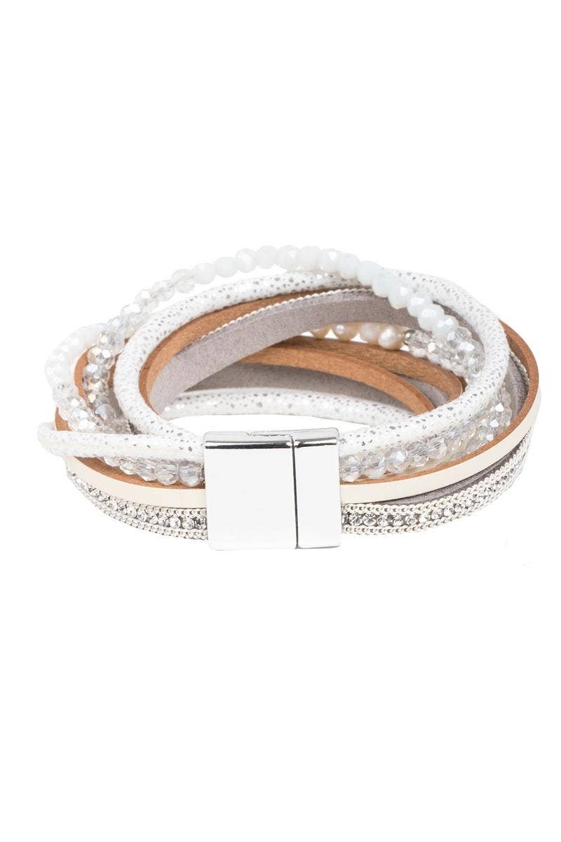 Serilda Pearl Leather Wrap Bracelet