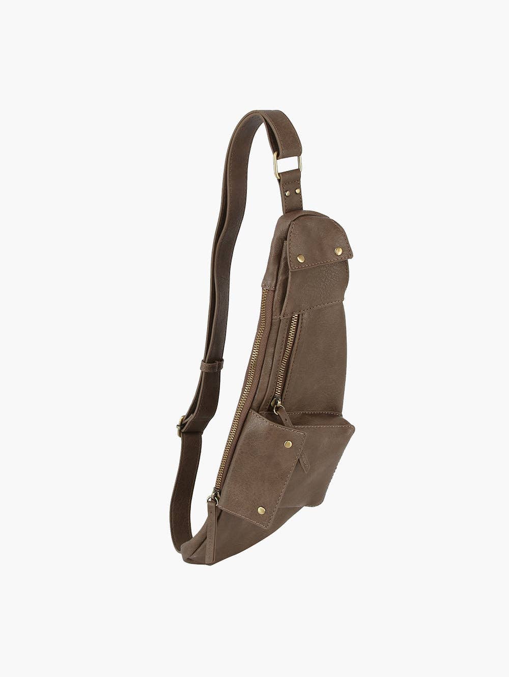 Leather Sling Bag Crossbody Daypack