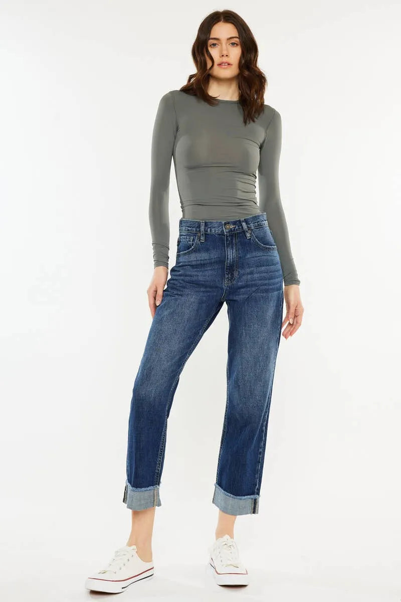 Kan Can High Rise Cuffed Jeans