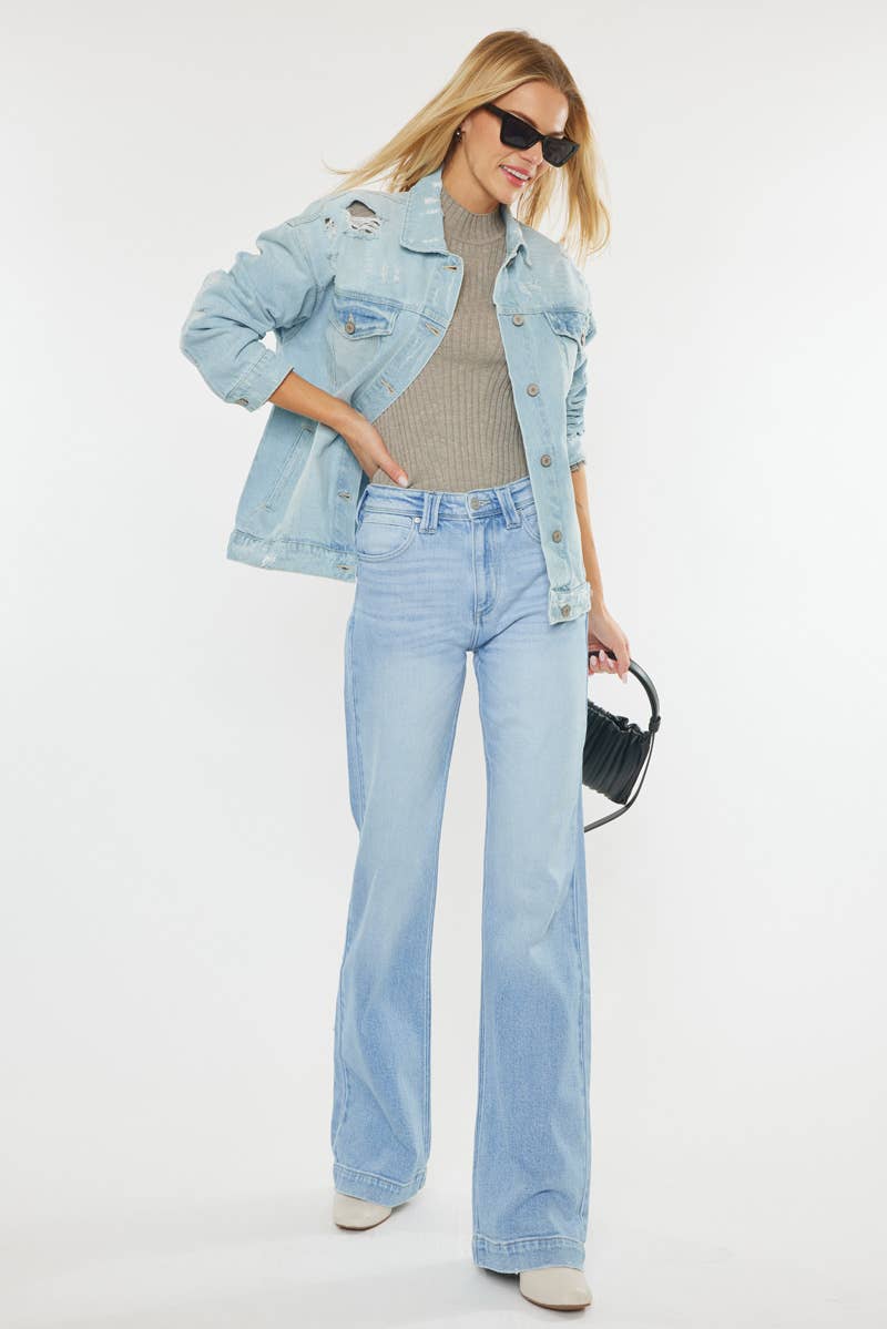 Kan Can Wide Leg Stretch Denim Jeans