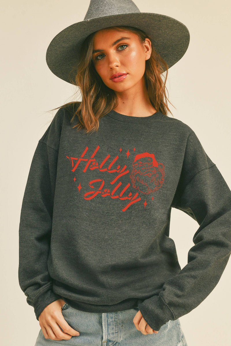 Holly Jolly Santa Graphic Sweatshirt