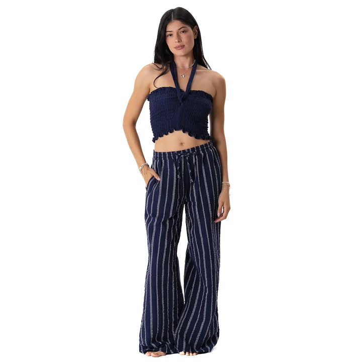 Lotus and Luna - Navy Sailor Stripe Cabana Pants 5