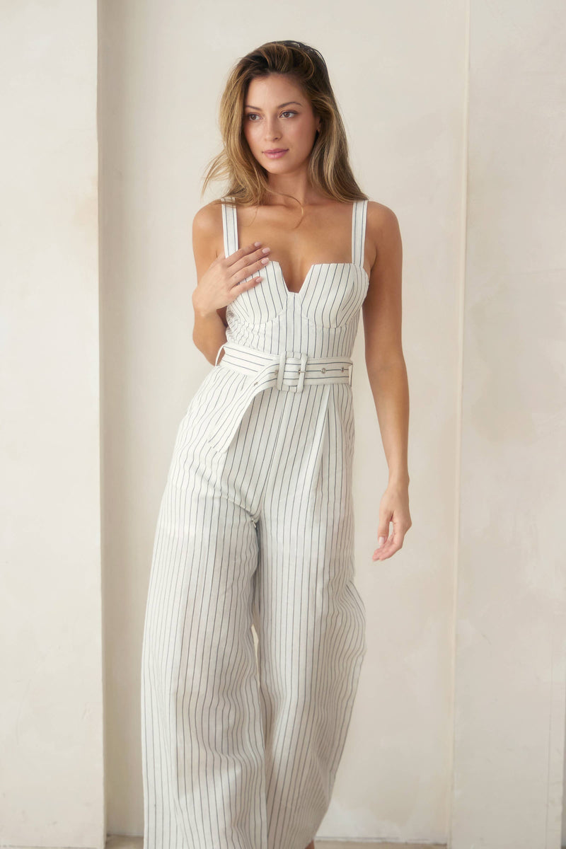 Striped Bustier Jumpsuit