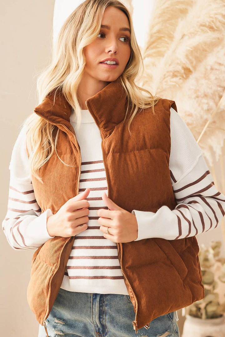 Bluivy Corduroy Quilted Puffer Vest