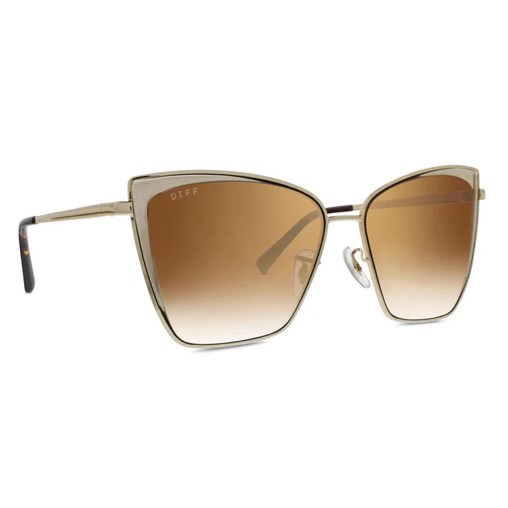 DIFF Eyewear Becky Sunglasses Gold Flash/Brown Gradient1