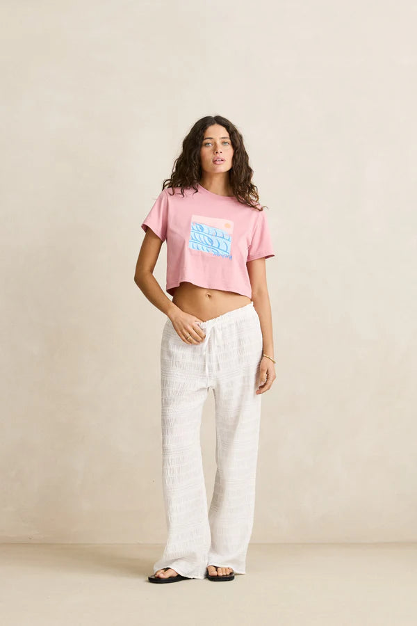 Rhythm Ocean Crop Crew Tee - Pink 5