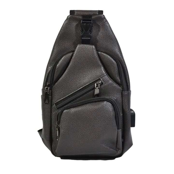 Anti-theft Leather Daypack Slate