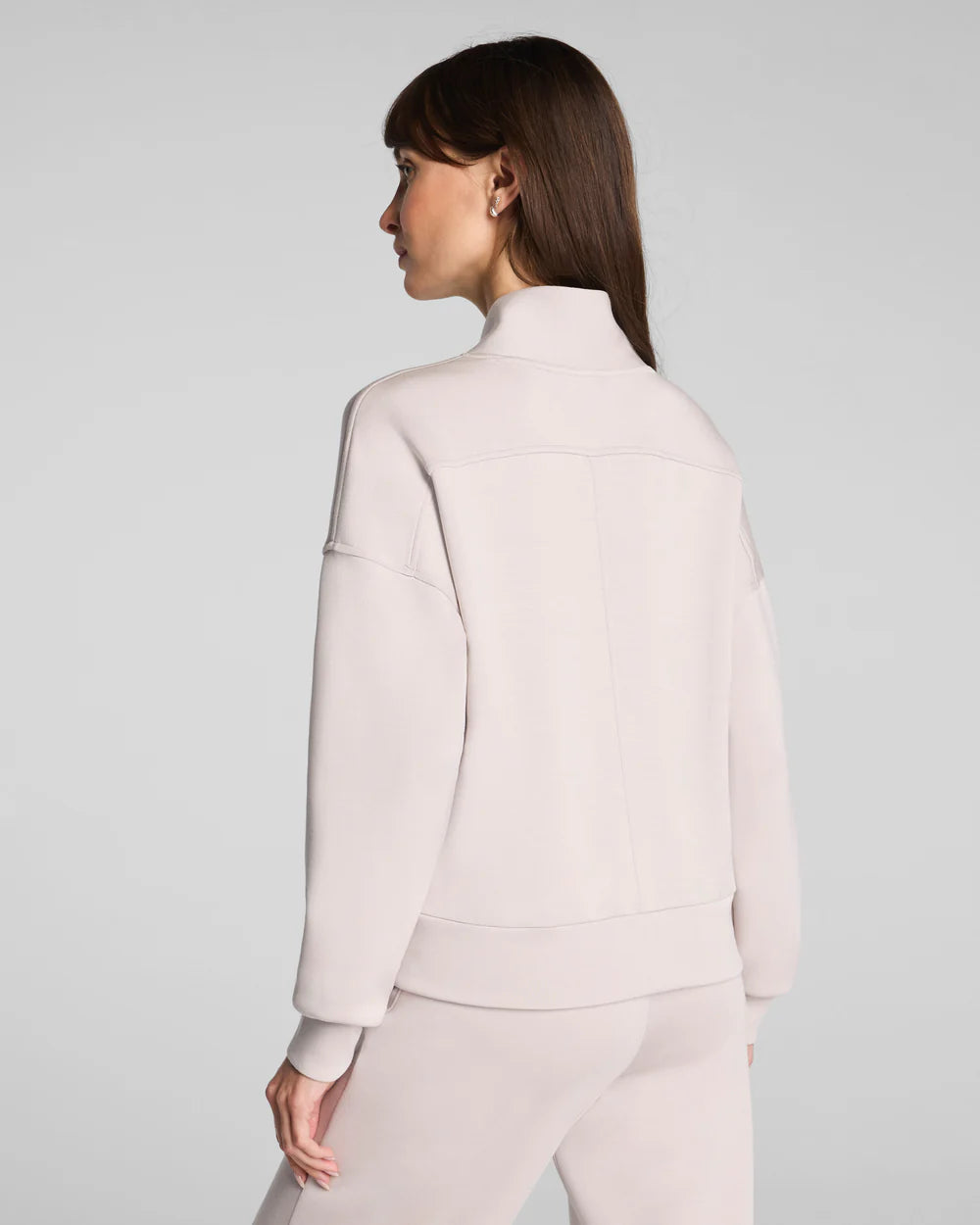 SPANX Shawl Collar Half Zip - French Grey 4
