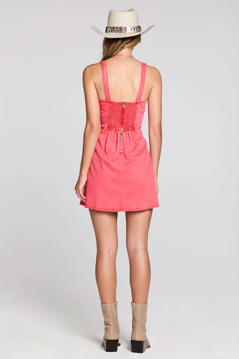 Saltwater Luxe Madisin Mini Dress in Cranberry back