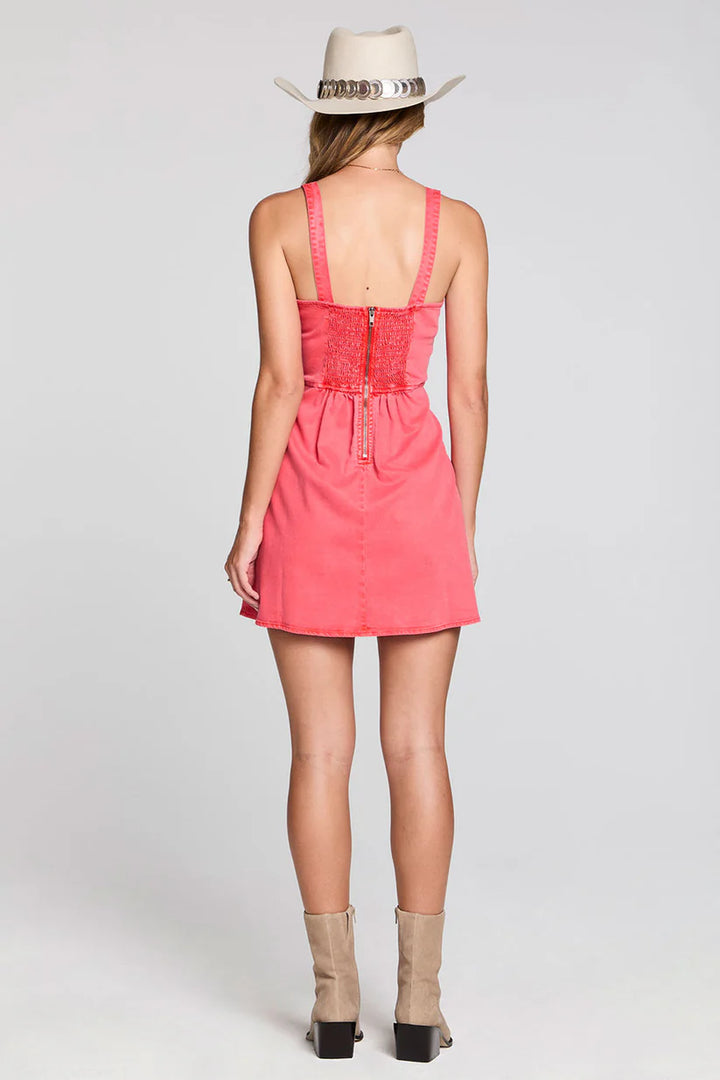 Saltwater Luxe Madisin Mini Dress in Cranberry back