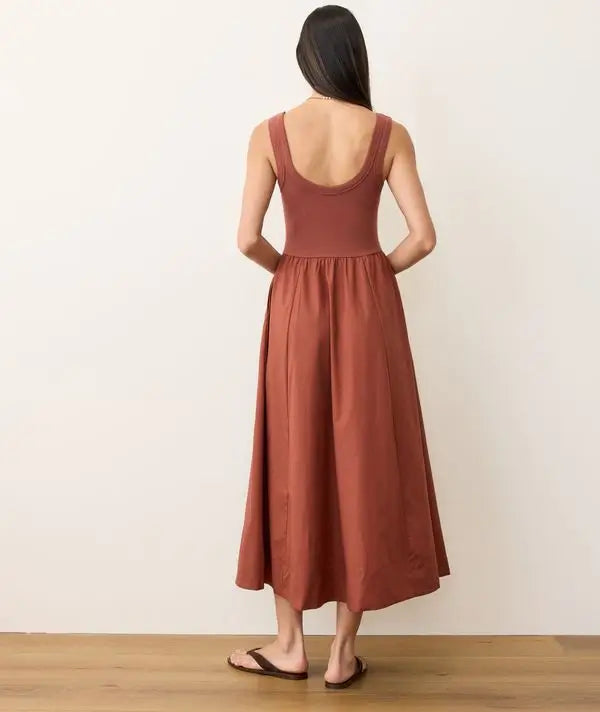 Marine Layer Gemma Midi Henna Dress Back View