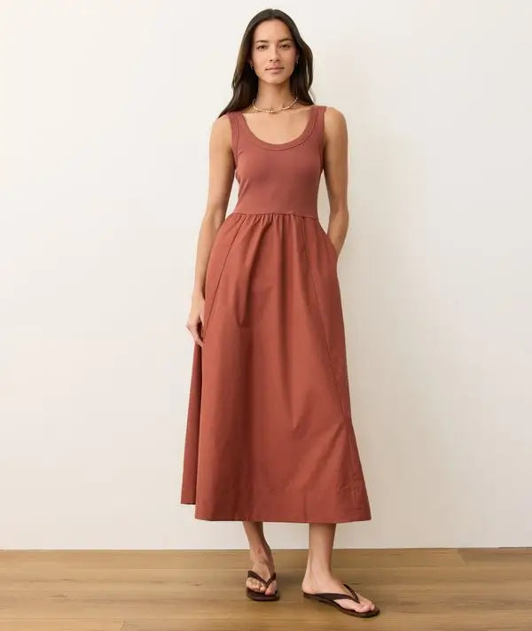 Marine Layer Gemma Midi Henna Dress Main View
