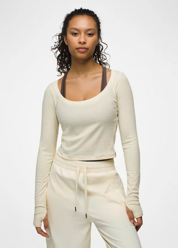 PrAna Women’s Send Off Long Sleeve Tee Sweet Cream3