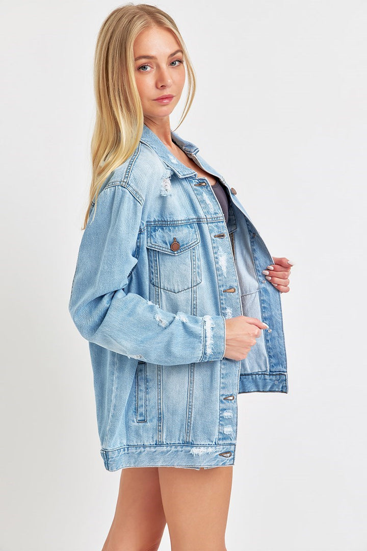 Risen Loose Fit 90's Distressed Jacket Light 3