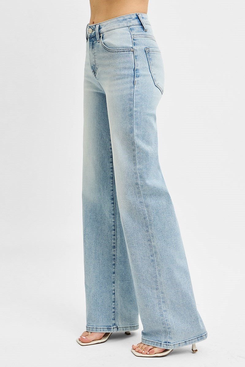 Risen High Rise Wide Leg 90's Jeans Medium Wash 2