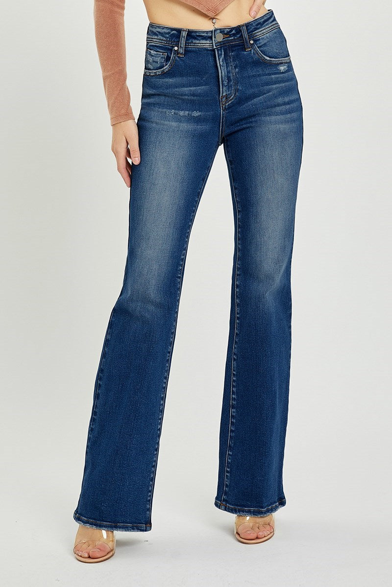 Risen High Rise Bootcut Jeans Dark 1