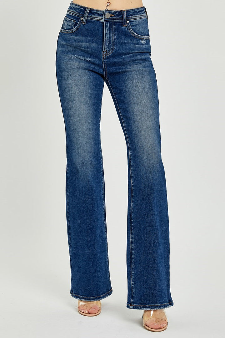 Risen High Rise Bootcut Jeans Dark