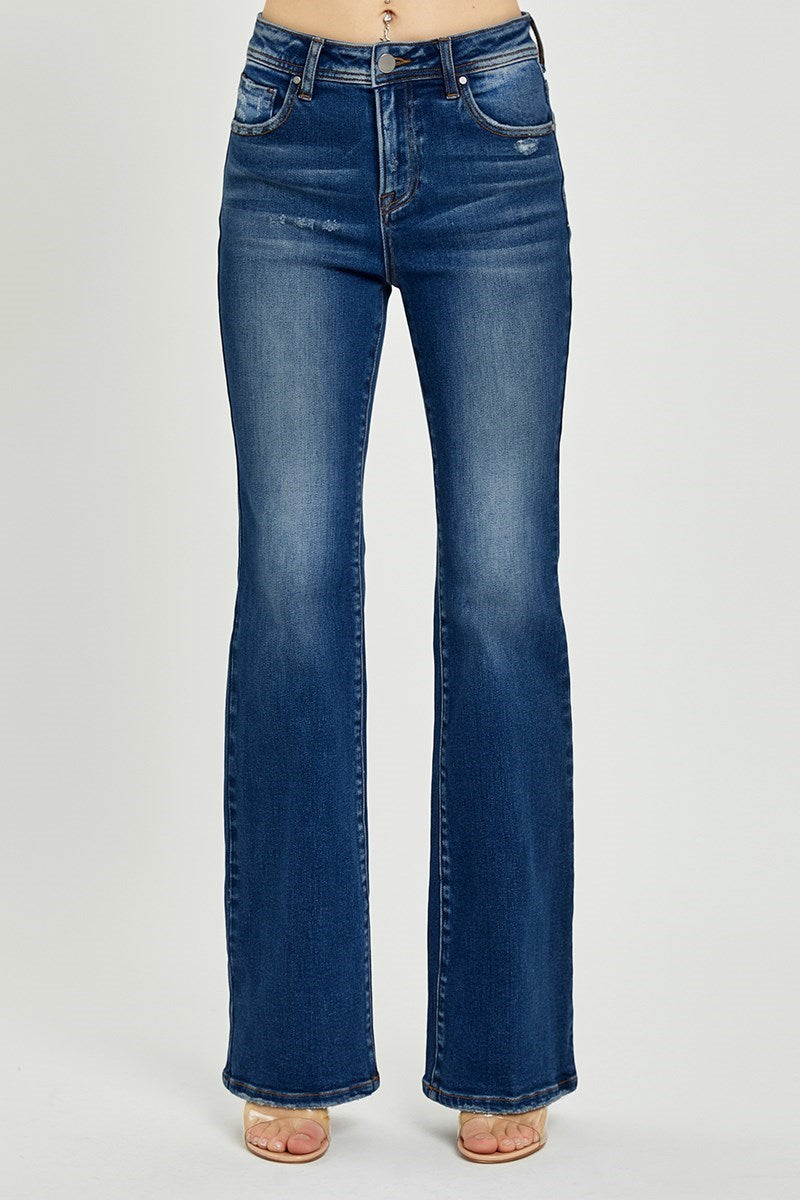 Risen High Rise Bootcut Jeans Dark 4