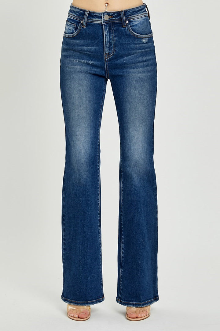 Risen High Rise Bootcut Jeans Dark 4