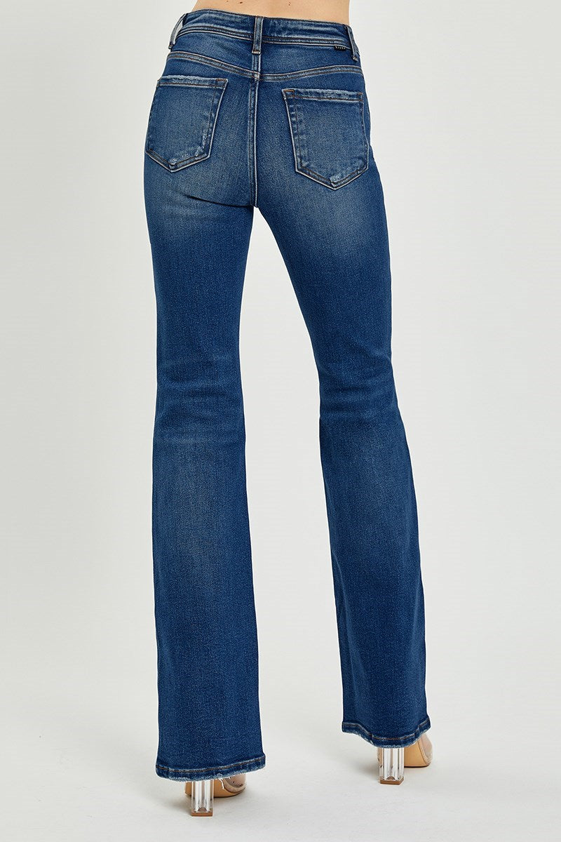 Risen High Rise Bootcut Jeans Dark 3