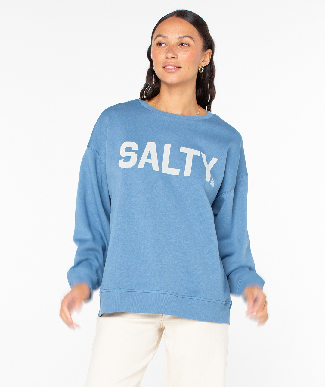 Roxy Morning Hike Crewneck Sweatshirt blue1