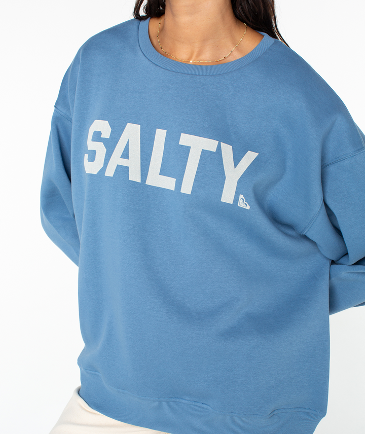 Roxy Morning Hike Crewneck Sweatshirt blue2