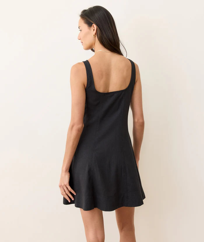 Women's Denisse Hemp Mini Dress | Black | XL by Marine Layer Women's Denisse Hemp Mini Dress | Black | XL by Marine Layer