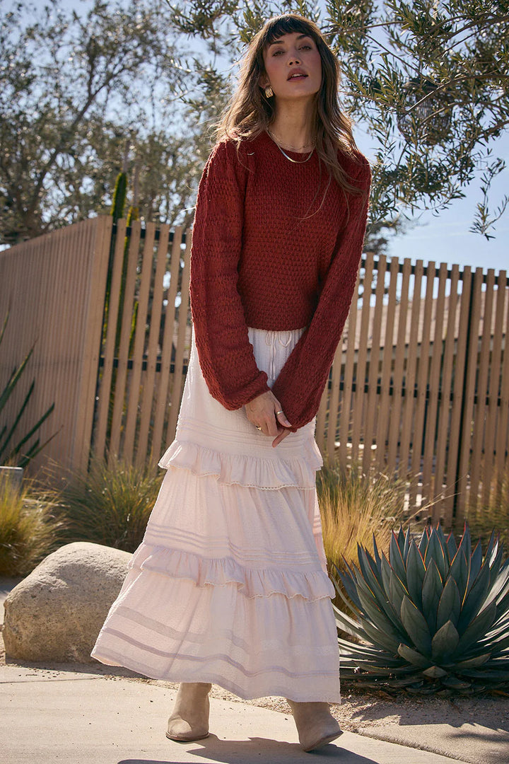 Saltwater Luxe Regan Midi Skirt ivory1