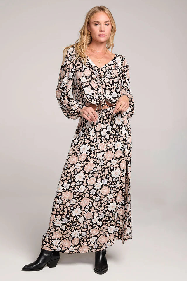 Saltwater Luxe Ida Midi Skirt black4