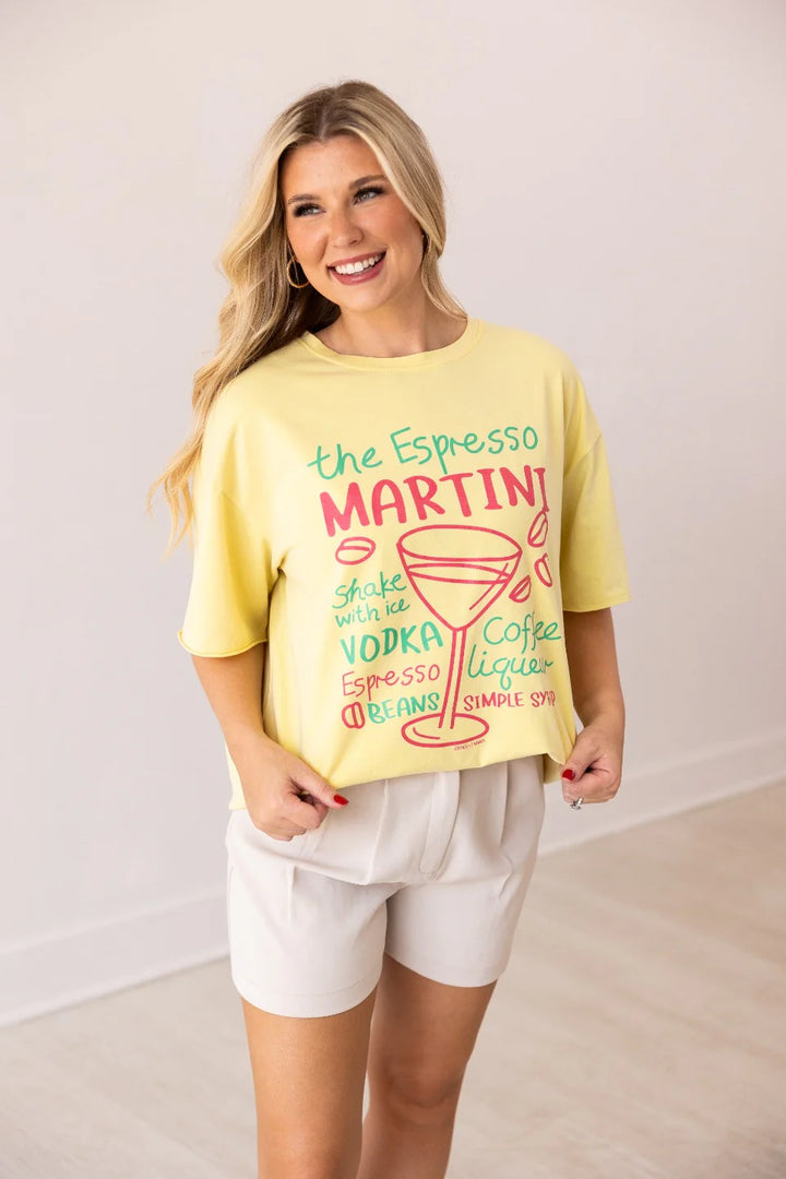 Southern Grace Espresso Martini Relaxed Fit Tee  yellow