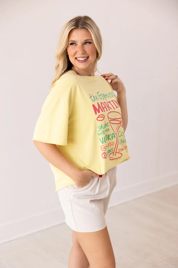 Southern Grace Espresso Martini Relaxed Fit Tee  yellow1