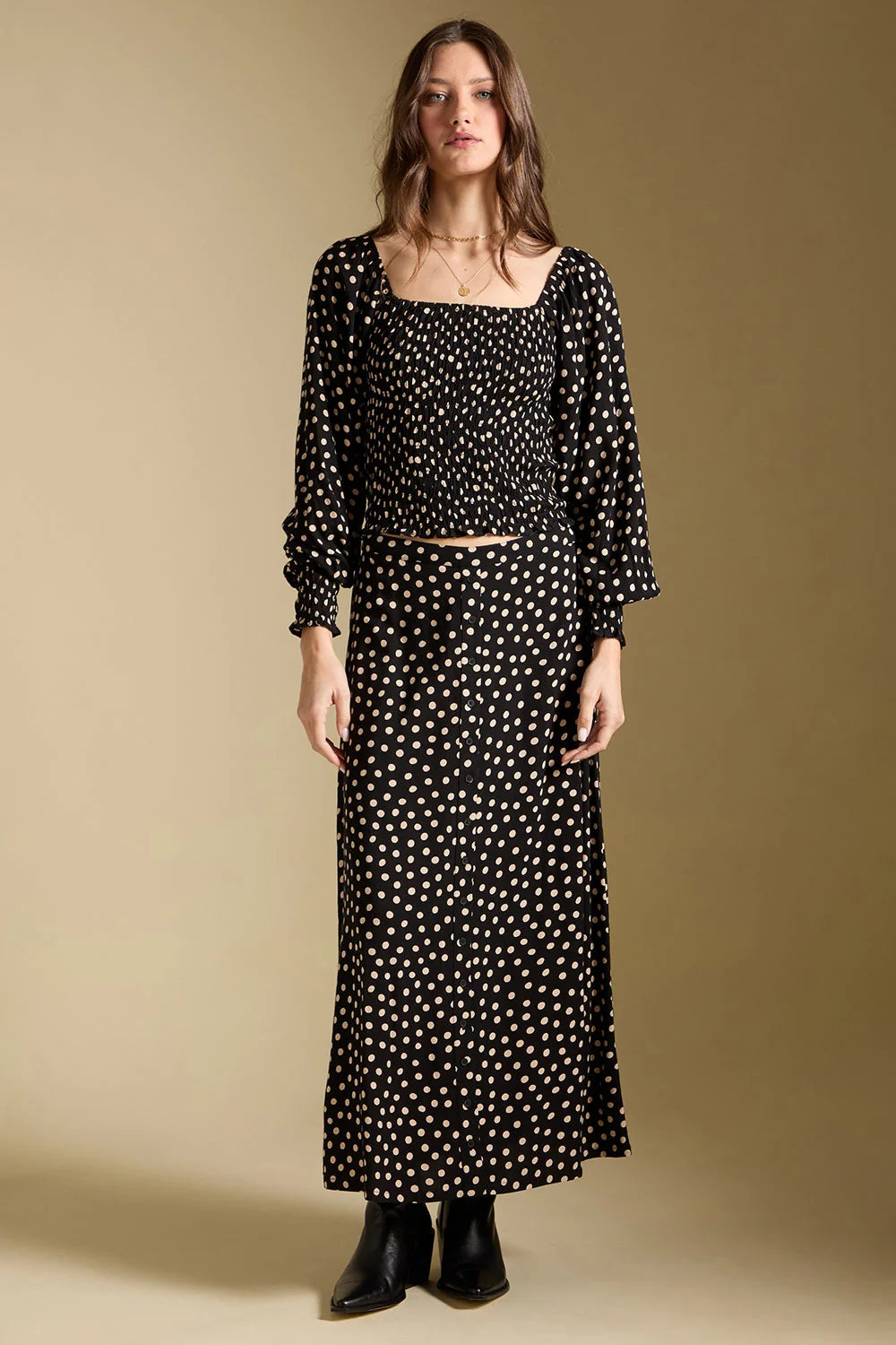 Saltwater Luxe Nolla Midi Skirt in Midnight