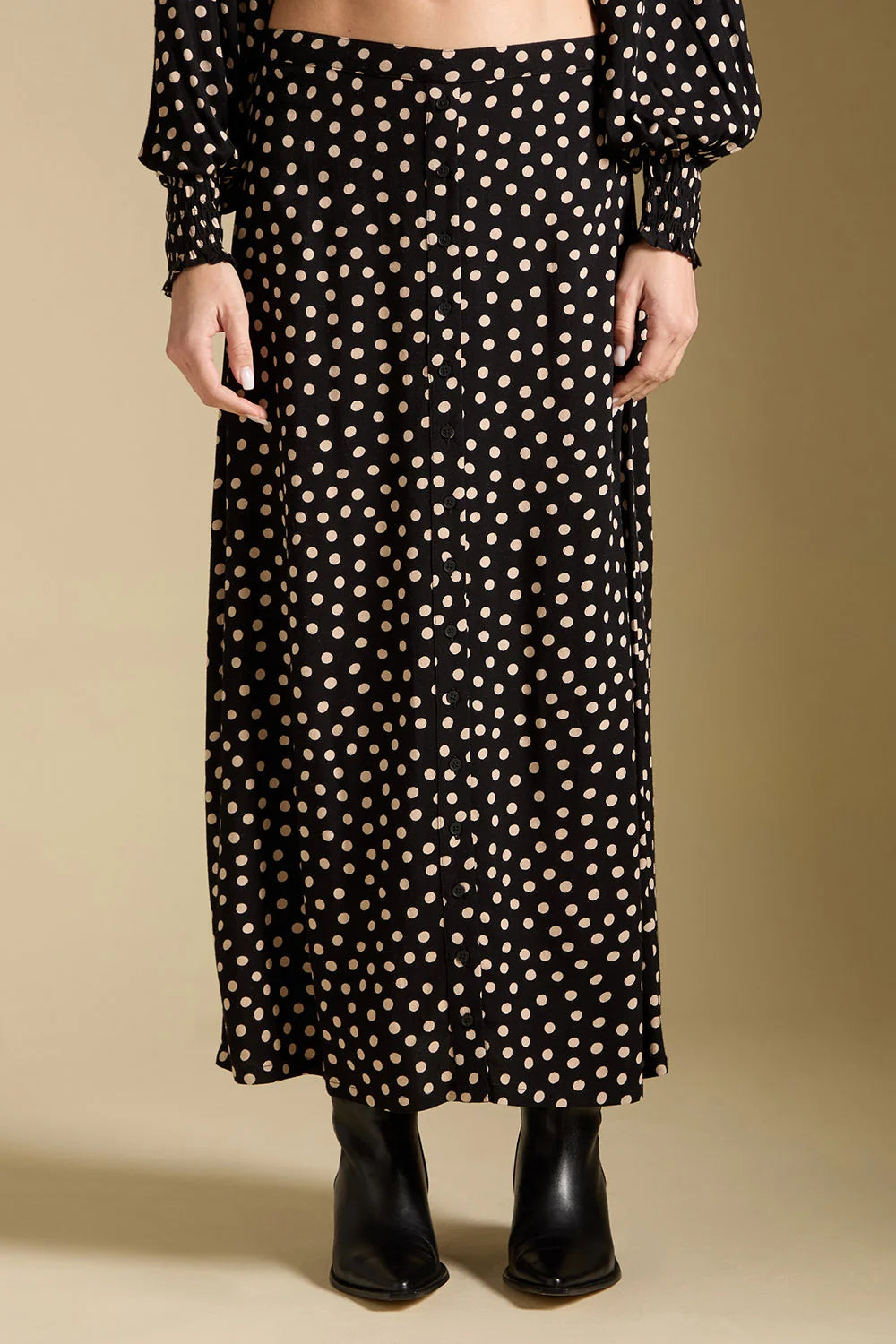 Saltwater Luxe Nolla Midi Skirt in Midnight 1