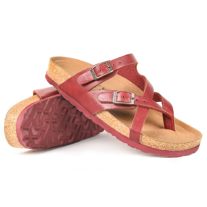 Aerothotic - Celestis Strappy Sandals - Wine-Red