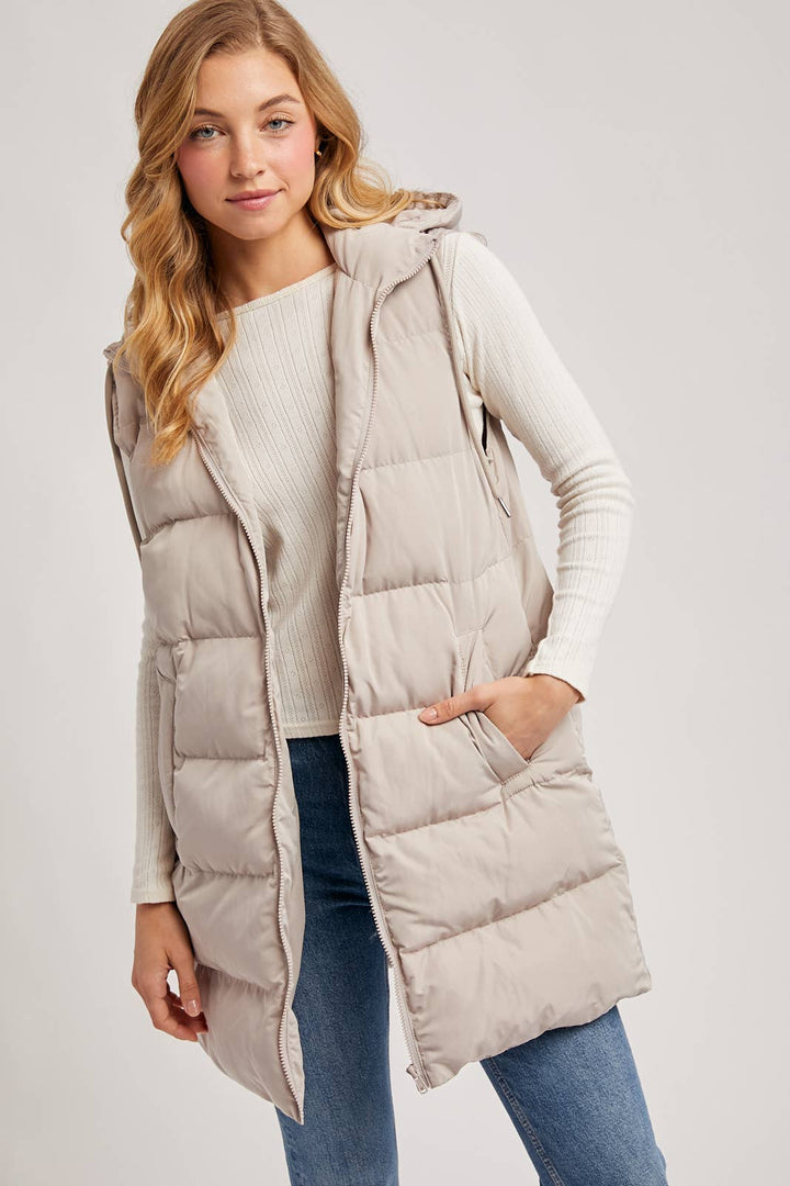 Bluivy - Hooded Longline Puffer Vest