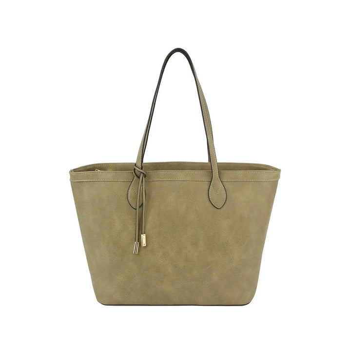Fashion shopper tote bag with knot detail olive