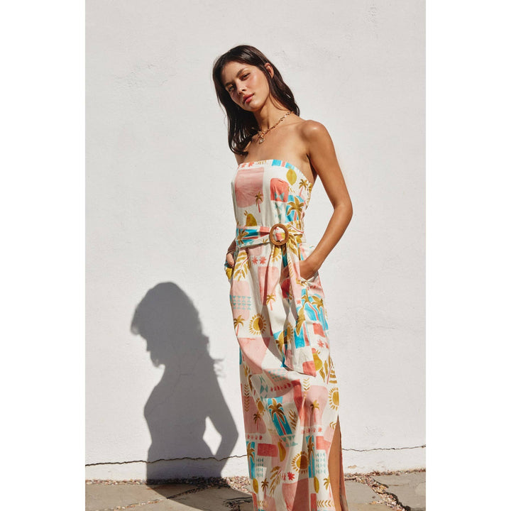 Dress Forum - Moroccan Spring Rattan Belt Strapless Maxi Dress Amalfi Coast 5