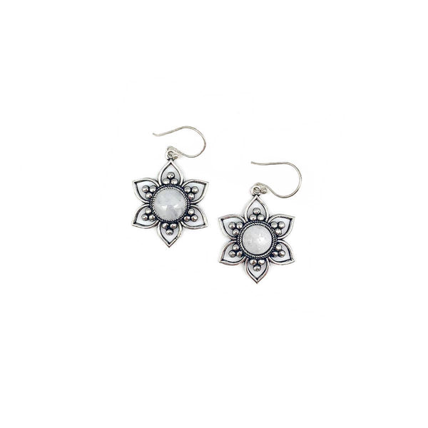 Tanvi Silver Lotus Flower Earrings