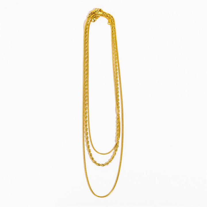 18K Gold Triple Layered Necklace – Tarnish-Free Stainless Steel | JOSSLYN 1