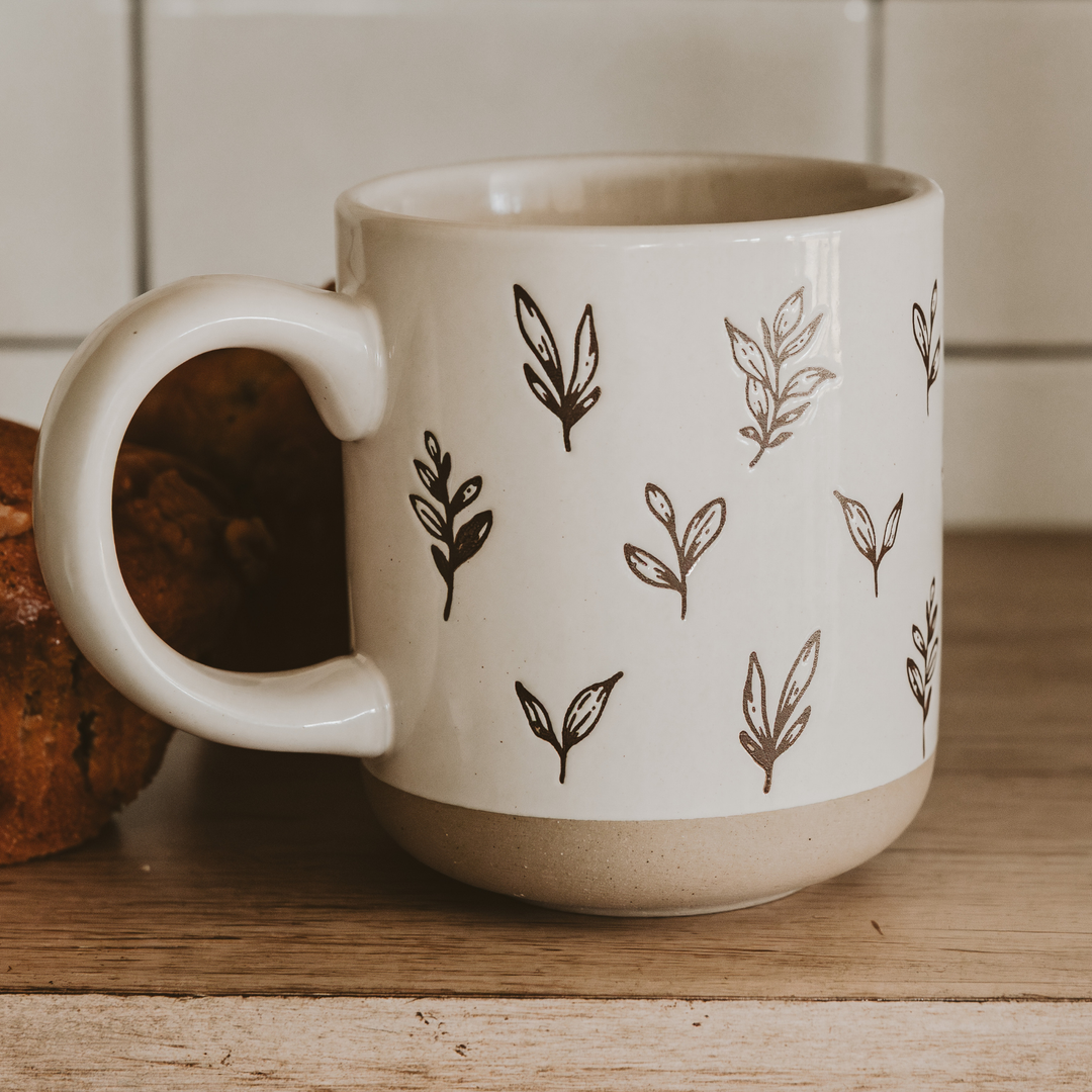 Sweet Water Decor - Brown Leaves Coffee Mug