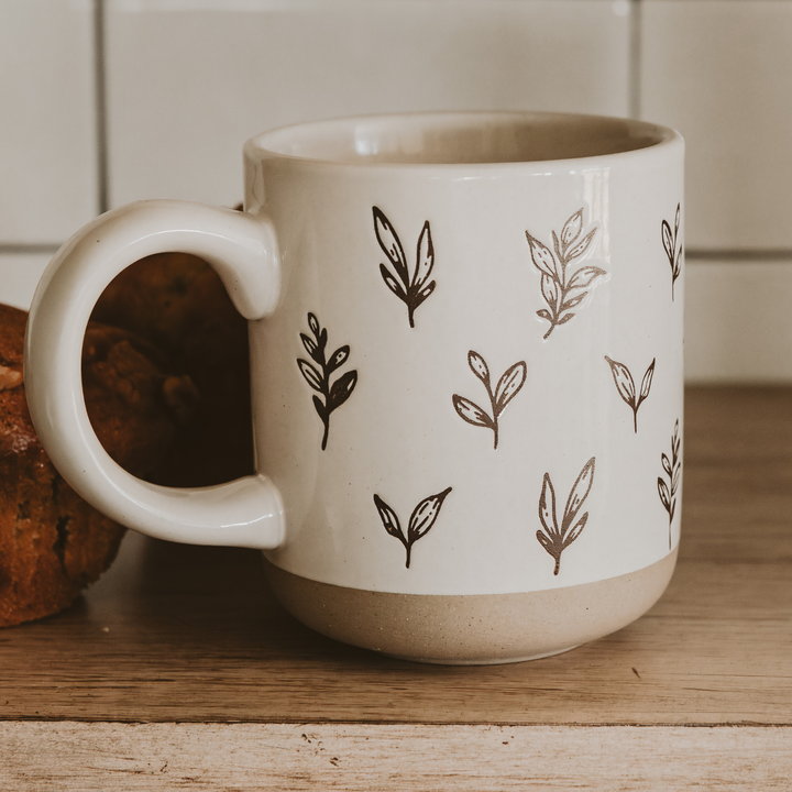 Sweet Water Decor - Brown Leaves Coffee Mug